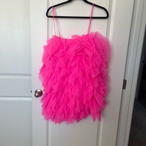 Pink fashion nova ruffle dress NWT